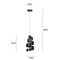 Helsingborg black spiral metal hanging lamp 1x E27