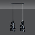 Helsingborg double black spiral metal hanging lamp 2x E27