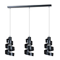 Lampe à suspension en métal spirale noire Helsingborg 3L 3x E27