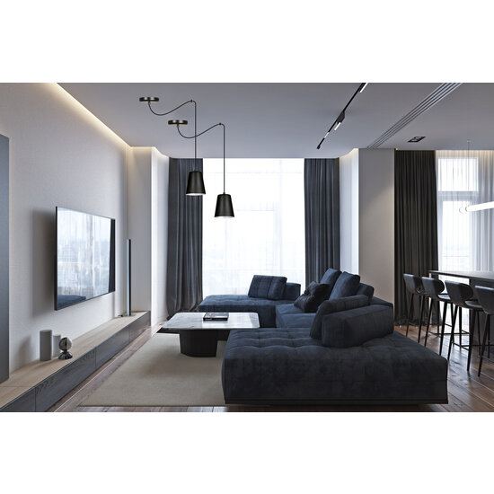 Jonkoping noir avec suspension blanche 1L E27