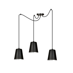 Jonkoping 3L noir avec suspension blanche 3x E27