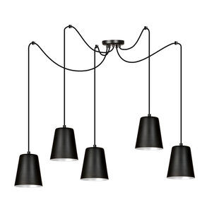 Jonkoping 5L black with white hanging lamp 5x E27