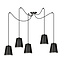 Jonkoping 5L black with white hanging lamp 5x E27