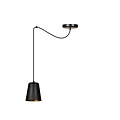 Lampe suspendue Jonkoping dorée et noire 1L E27