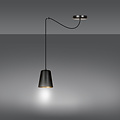 Lampe suspendue Jonkoping dorée et noire 1L E27