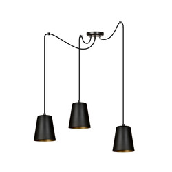 Lampe suspendue Jonkoping dorée et noire 3L 3x E27