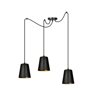 Jonkoping gold and black 3L hanging lamp 3x E27