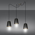 Lampe suspendue Jonkoping dorée et noire 3L 3x E27