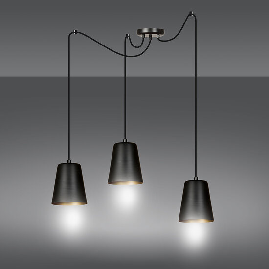 Jonkoping goud en zwarte 3L hanglamp 3x E27