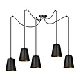 Lampe à suspension Jonkoping 5L dorée et noire 5x E27