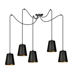 Jonkoping 5L goud en zwart hanglamp 5x E27