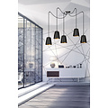 Jonkoping 5L goud en zwart hanglamp 5x E27