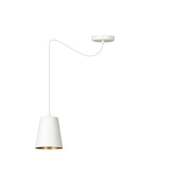 Lampe à suspension Jonkoping blanche et dorée 1L E27