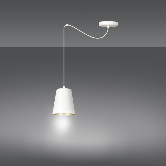 Jonkoping wit en goud 1L hanglamp E27