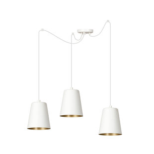 Jonkoping 3L blanc avec suspension dorée 3x E27