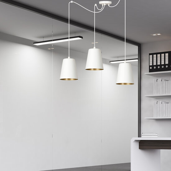 Jonkoping 3L white with gold hanging lamp 3x E27