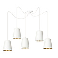 Jonkoping 5L white and gold hanging lamp 5x E27