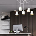 Jonkoping 5L wit en goud hanglamp 5x E27
