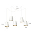 Jonkoping 5L white and gold hanging lamp 5x E27