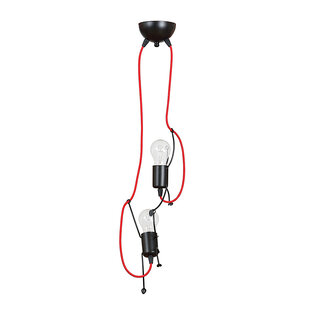 Lund 2x E27 hanging lamp black climbing guys