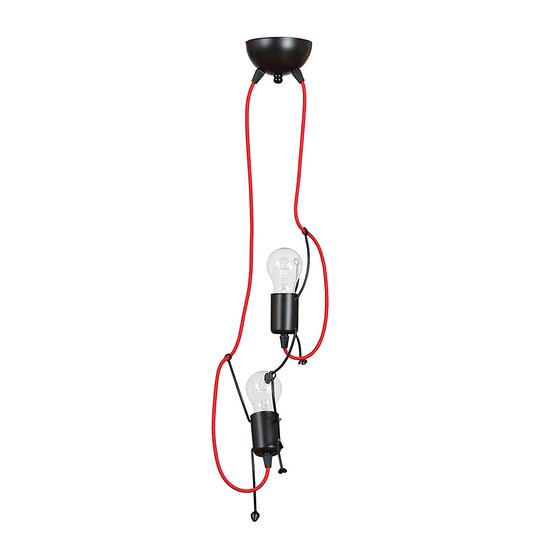 Lund 2x E27 hanging lamp black climbing guys