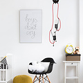 Lund 2x E27 hanging lamp black climbing guys