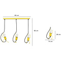 Lund white 3x E27 hanging lamp, cute climbing guys