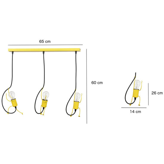 Lund witte 3x E27 hanglamp leuke klimmende ventjes