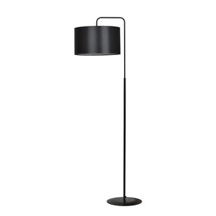 Umea zwarte staande lamp met zwarte kap 1x E27