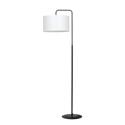 Umea vloerlamp met witte kap en zwarte voet 1x E27