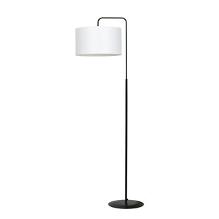 Umea floor lamp with white shade and black base 1x E27