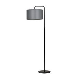 Lampadaire Umea abat-jour rond noir et gris 1x E27