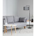 Emibig Emibig Lampe sur pied Umea noire et grise avec abat-jour rond 1x E27 - Éclairage parfait pour votre salon