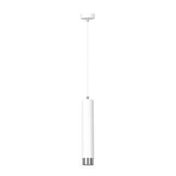 Gavle white pendant tube GU10 with chrome finish