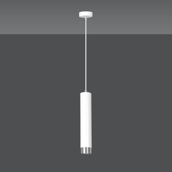 Gavle white pendant tube GU10 with chrome finish