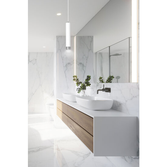 Gavle witte pendelkoker GU10 met chroom afwerking