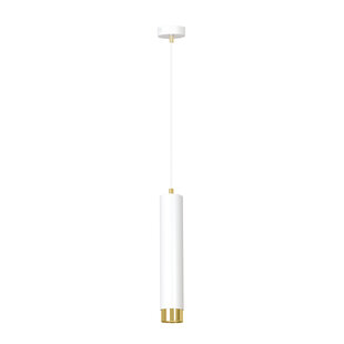 Lampe à suspension Gavle blanche et dorée tube GU10