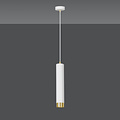 Lampe à suspension Gavle blanche et dorée tube GU10