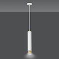 Lampe à suspension Gavle blanche et dorée tube GU10
