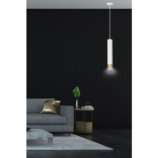 Emibig Emibig Gavle wit en goud hanglamp koker GU10 - Creëer een sfeervolle ambiance in uw huis