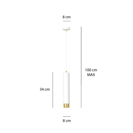 Emibig Emibig Gavle white and gold hanging lamp tube GU10 - Create a cozy ambiance in your home