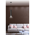 Gavle black GU10 pendant tube with chrome finish