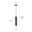 Gavle black GU10 pendant tube with chrome finish