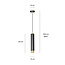 Gavle gold and black revolving tube GU10 adjustable in height