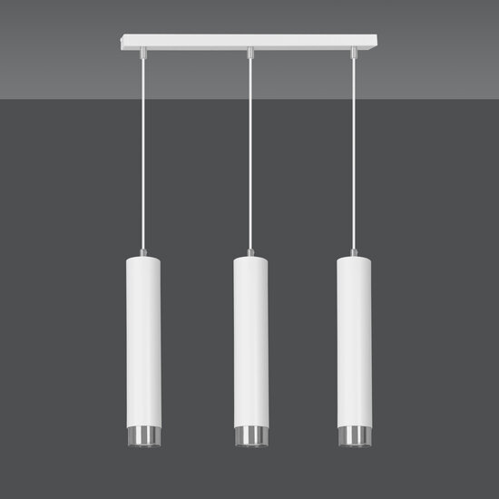 Gavle 3L white GU10 pendant boiler with chrome finish