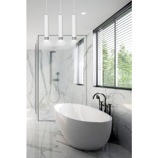 Gavle 3L witte pendelkoker GU10 met chroom afwerking