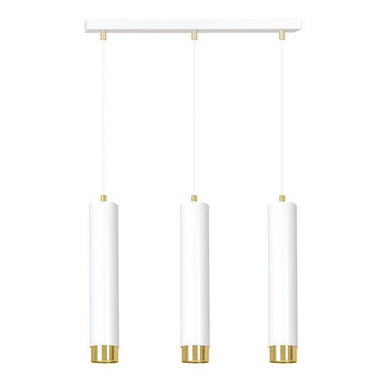 Emibig Emibig Gavle 3L cilindros colgantes blancos y dorados GU10 - Ideal para crear un ambiente acogedor en tu dormitorio