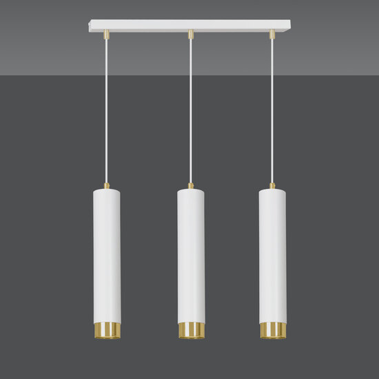 Gavle 3L white and gold hanging cylinders GU10