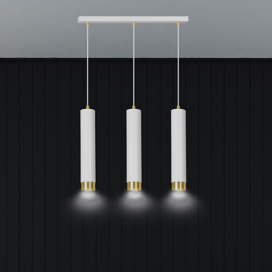 Emibig Emibig Gavle 3L white and gold hanging cylinders GU10 - Ideal for creating a warm atmosphere in your bedroom