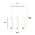 Emibig Emibig Gavle 3L cylindres suspendus blancs et dorés GU10 - Idéal pour créer une atmosphère chaleureuse dans votre chambre